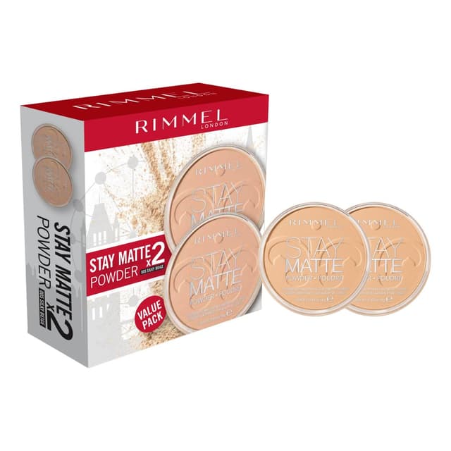 Rimmel London Stay Matte Pressed Powder - 005 Silky Beige, 2x14g