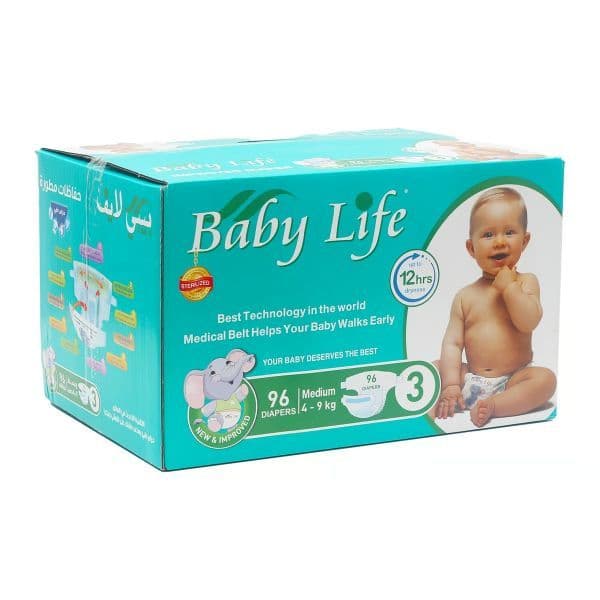 Baby Life Baby Diapers, 4-9kg, 96 Pants