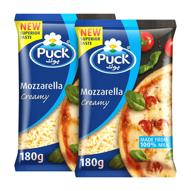 Puck Shredded Mozzarella Cheese, 2x180g