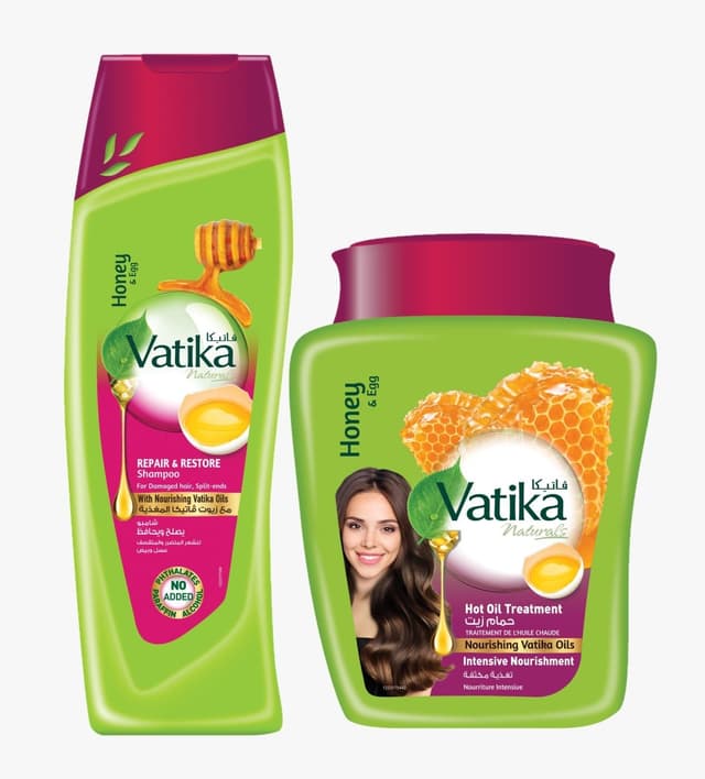 Vatika Honey & Egg Hot Oil Treatment, 1kg + Repair & Restore Shampoo, 200ml