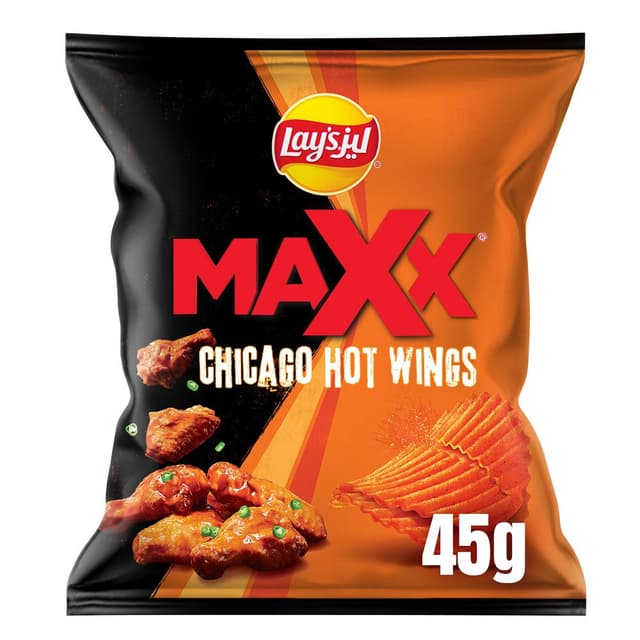 Lay's Max Chicago Hot Wings Flavor Potato Chips, 45g