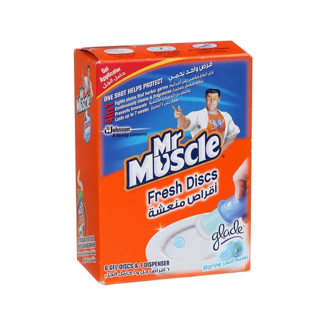 Mr Muscle Marine Fresh Gel Discs Toilet Freshener