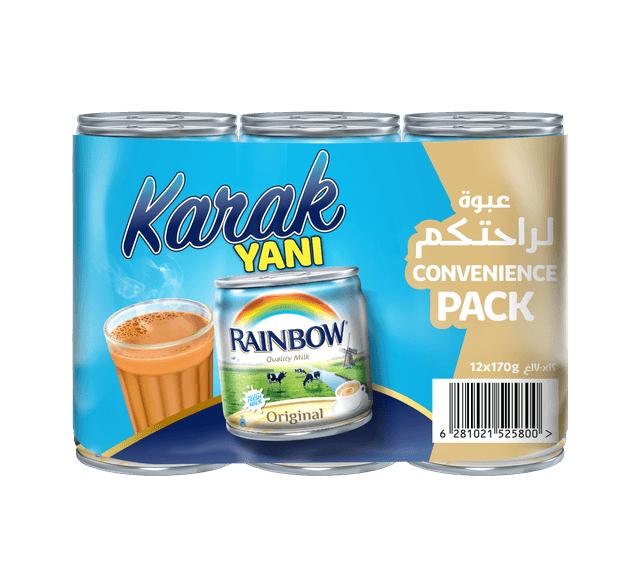 Rainbow Original Evaporated Milk Convenience Pack, 12x170g