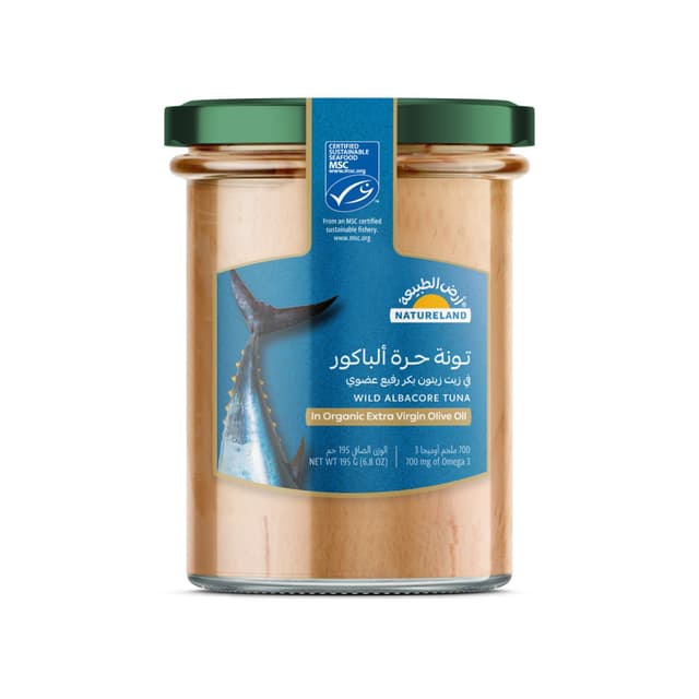 Natureland Wild Albacore Tuna in Organic Extra Virgin Olive Oil 195g