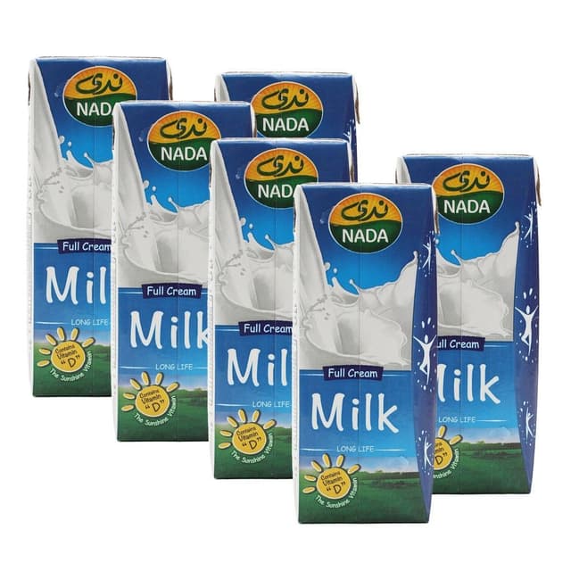 Nada UHT Milk Full Fat 200 ml x 6 Pcs