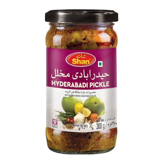 Shan Hyderabadi Mixed Pickle Glass Jar, 300g