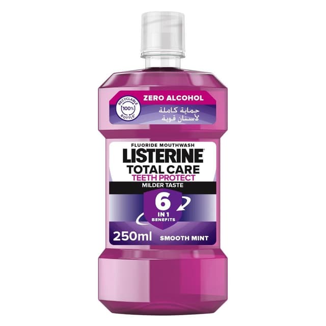 Listerine Total Care Teeth Protect 6in1 Milder Taste Mouthwash Smooth Mint Flavor
