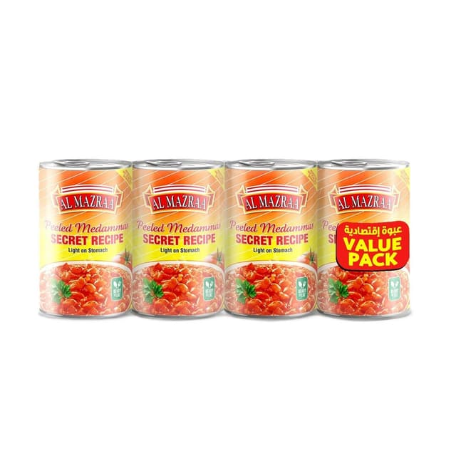 Al Mazraa Peeled Medammas Secret Recipe Light On Stomach, 4x400g
