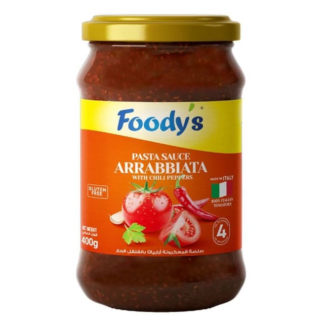 Foody's Arrabiata Pasta Sauce with Chili Peppers