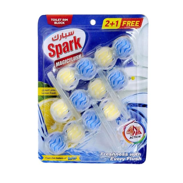 Spark Lemon Fresh Toilet Rim Block, 156g, 3 Pieces