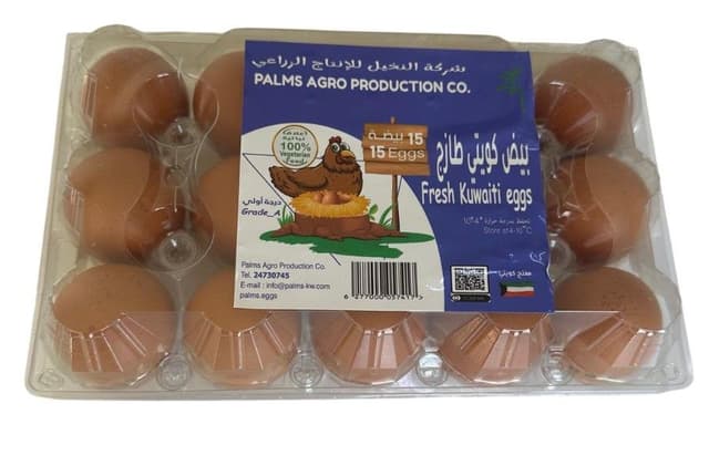 Palms Kuwaiti Brown Eggs, 15 Pieces