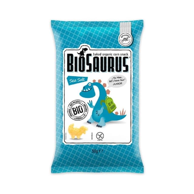 Mclloyd's Biosaurus Organic Sea Salt Flavor Baked Corn Snack, 50g