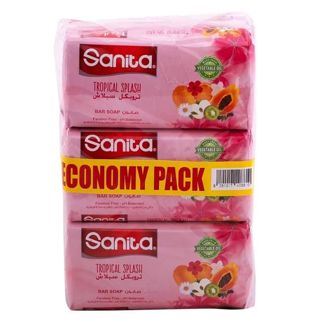 Sanita Tropical Splash Bar Soap Pack, 6x125g