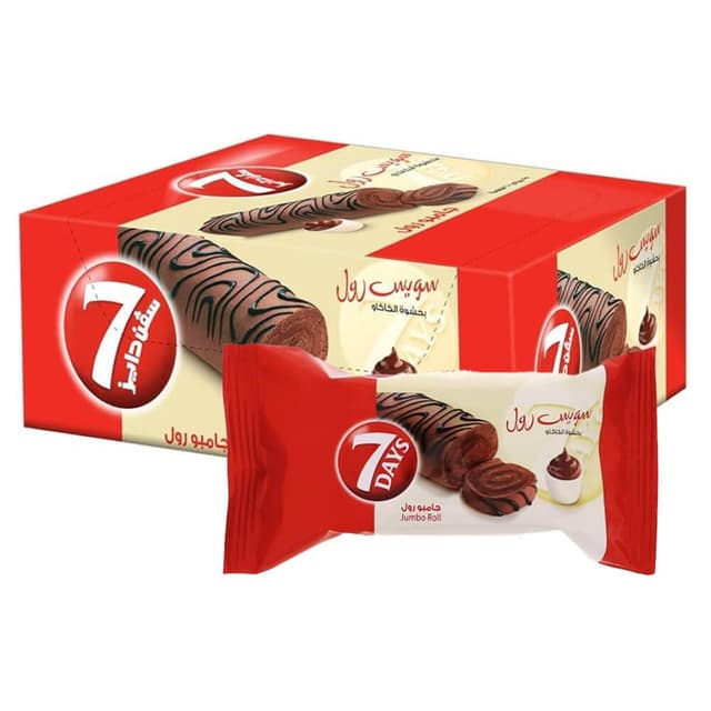 7Days شوكولاتة جامبو سويسر رول، 6x55g