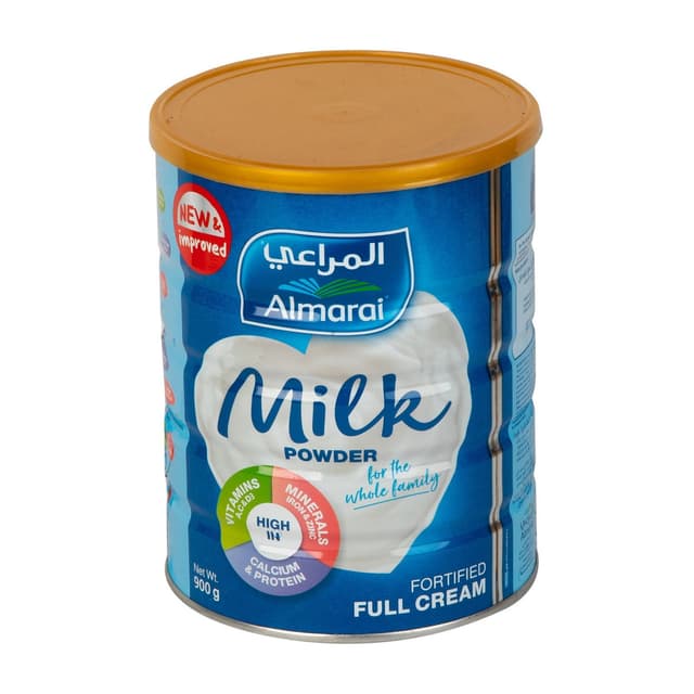 المراعي حليب بودرة كامل الدسم مدعم، 900جم
