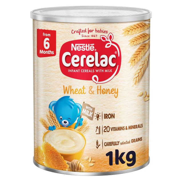 Cerelac Wheat & Honey Infant Cereals with Iron+ Tin, From 6 Months, 1kg