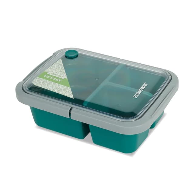 Homeway Air Tight Lunch Box with 3 Compartments, 1200ml