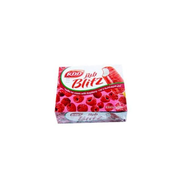 Kdd Blitz Vanilla Ice Cream with Raspberry Stick, 6x62.5ml