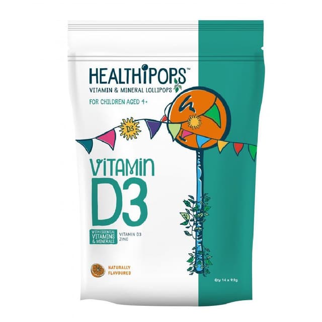 Healthipops Vitamin D3 Lollipops, 14 × 9.9 G