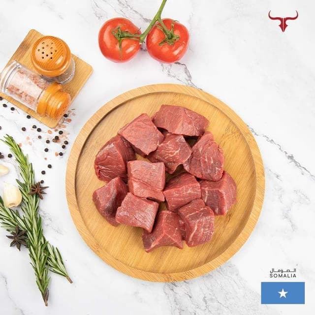Somali Fresh Beef Boneless Cubes, 500g