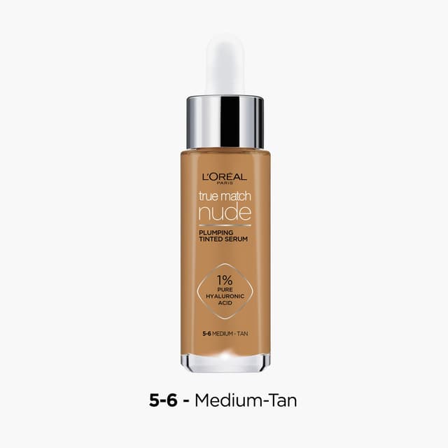 L'Oreal True Match Nude Plumping Tinted Serum 5-6 Medium - Dark L059, 30ml