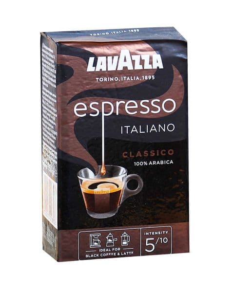 Lavazza Classic Italian Espresso Arabica Ground Coffee Medium Roast - Intensity 5