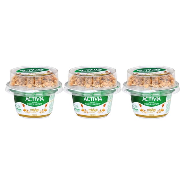 Activia Mix & Go Yogurt with Honey Oat Cereal, 3x170g