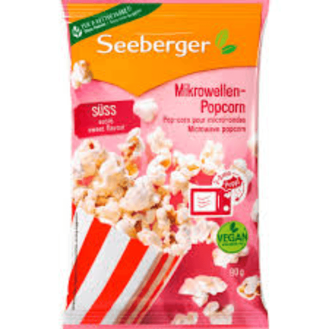 Seeberger Microwave Sweet Popcorn, 90 G