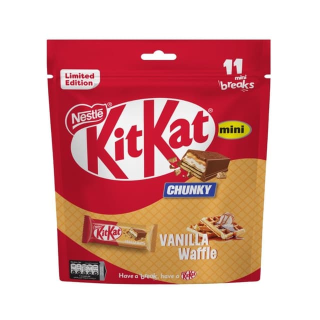 KitKat Chunky Mini Vanilla Waffle Chocolate Pouch, 195.8g