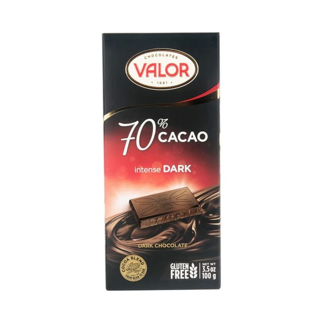 Valor 70% Cacao Intense Dark Chocolate, 100g