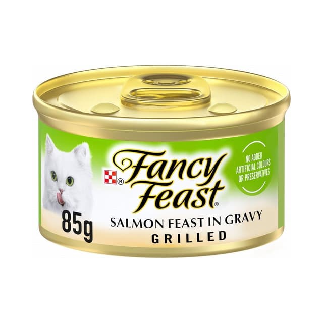 Fancy Feast Grilled Salmon Feast in Gravy Cat Food 85g