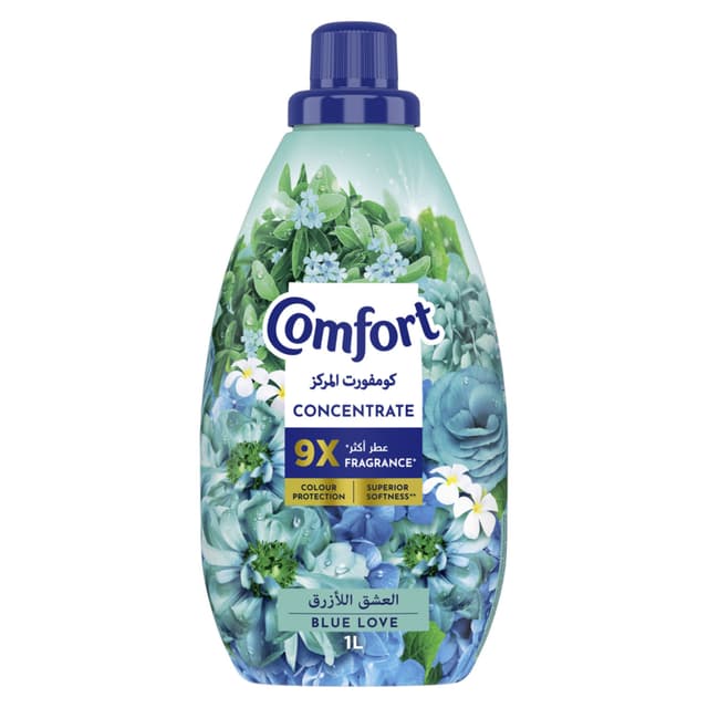 Comfort Blue Love 9X Fragrance Concentrated Fabric Softener, 1L