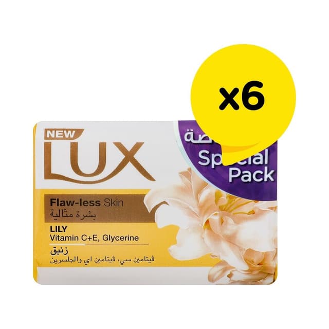 لوكس صابون بشرة مشرقة بزهرة الياسمين، 6 × 75 جرام