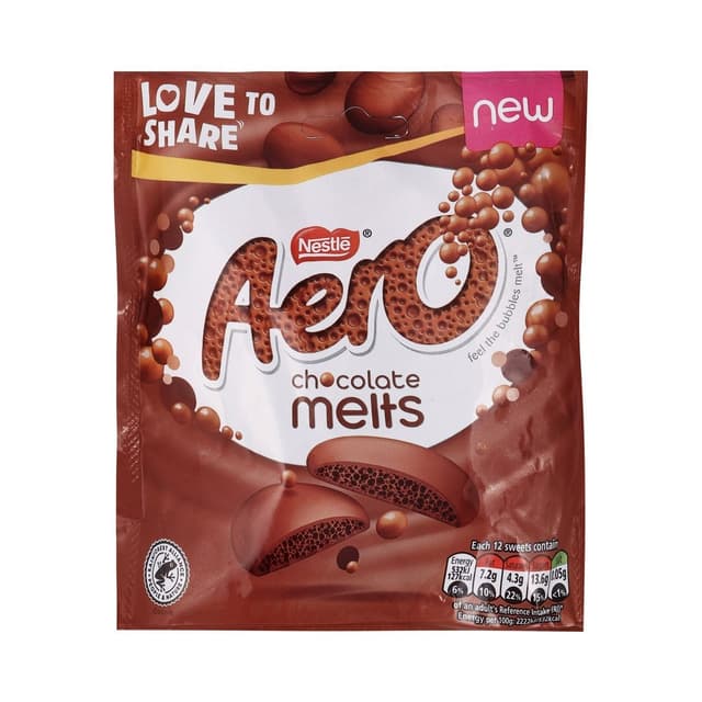 Aero Melts Milk Chocolate Pouch
