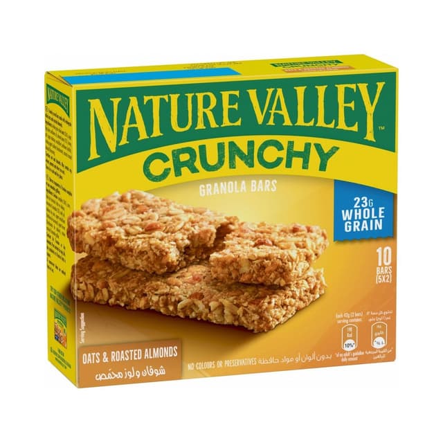 Nature Valley Crunchy Granola Bars with Oats & Roasted Almonds, 5x42g