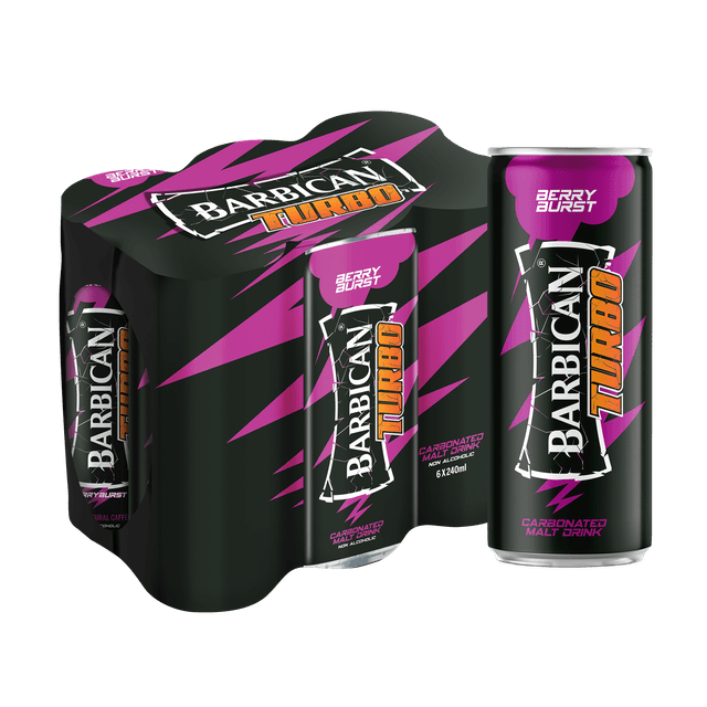 Barbican Turbo Berry Flavoured Malt Can, 6x240ml