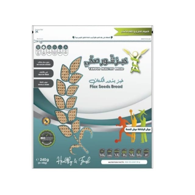 Tanour Healthy Bread Flax Seeds Bread, 240g
