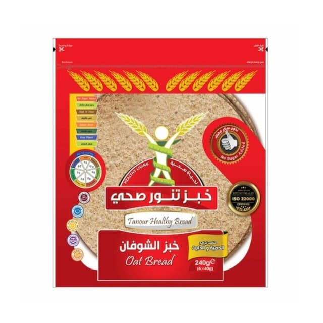 Tanour Healthy Bread Oats Bread, 240g