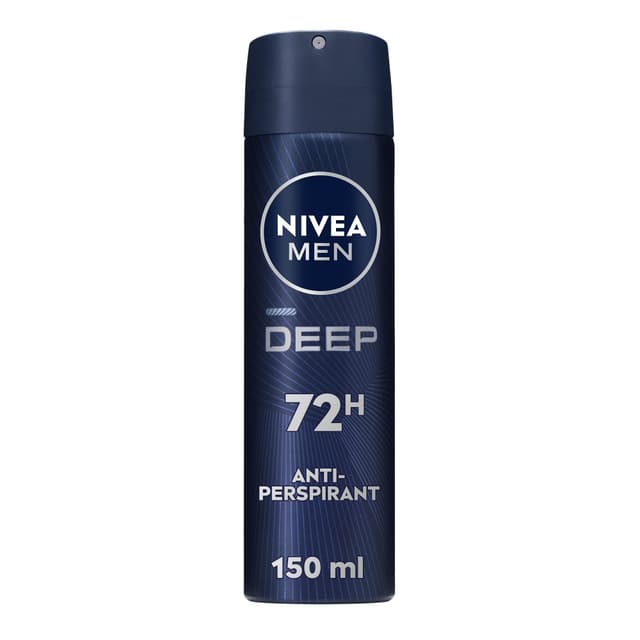Nivea Men Antiperspirant Deep Black Carbon Dark Wood Scent Deodorant Spray 150ml