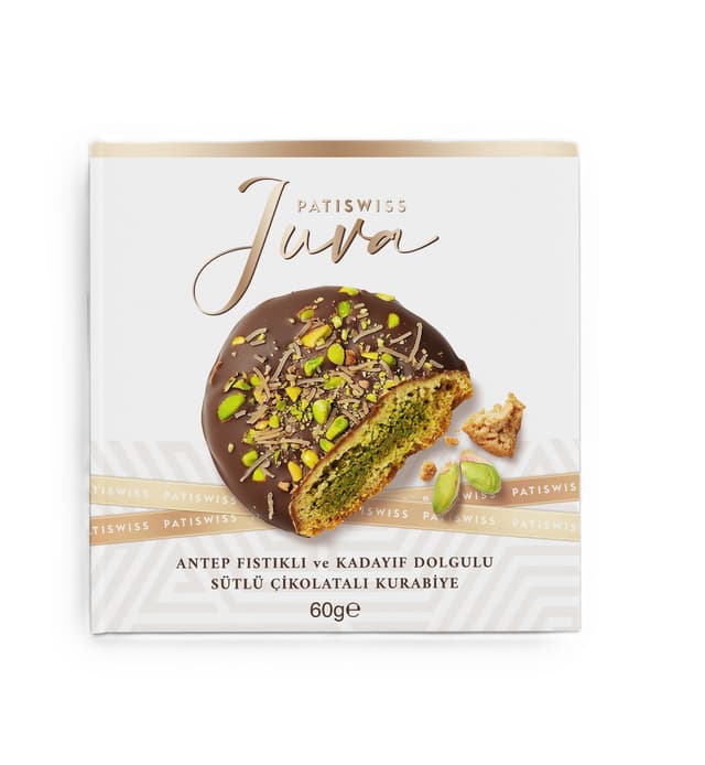 Patiswiss Juva Pistachio Cream & Kadayif Filling Milk Chocolate Cookie, 60g