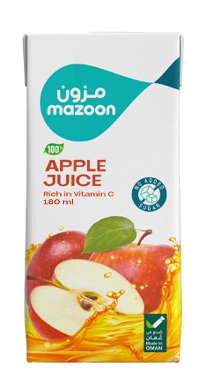 Mazoon Long Life 100% Apple Juice, 180ml