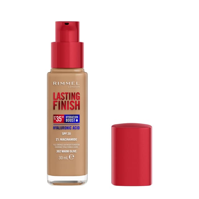 Rimmel London Lasting Finish 35 Hour Foundation - 302 Warm Olive SPF20, 30ml