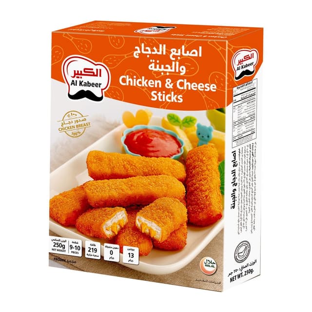 Al Kabeer Chicken And Cheese Sticks, 250g
