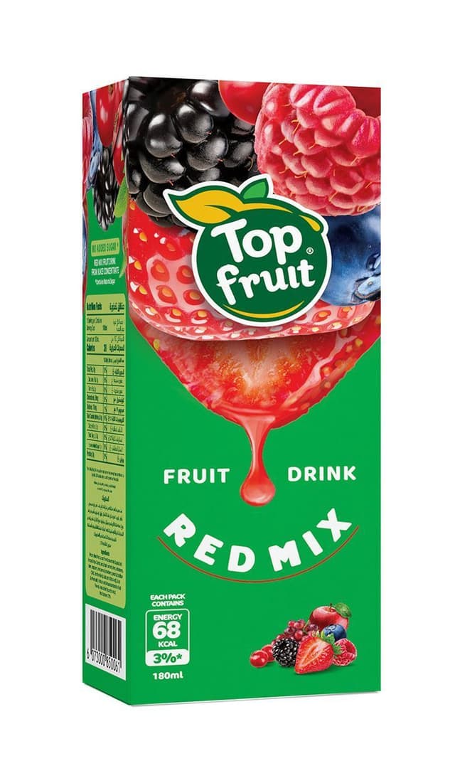 Topfruit Red Mix Fruit Drink No Added Sugar, 180ml