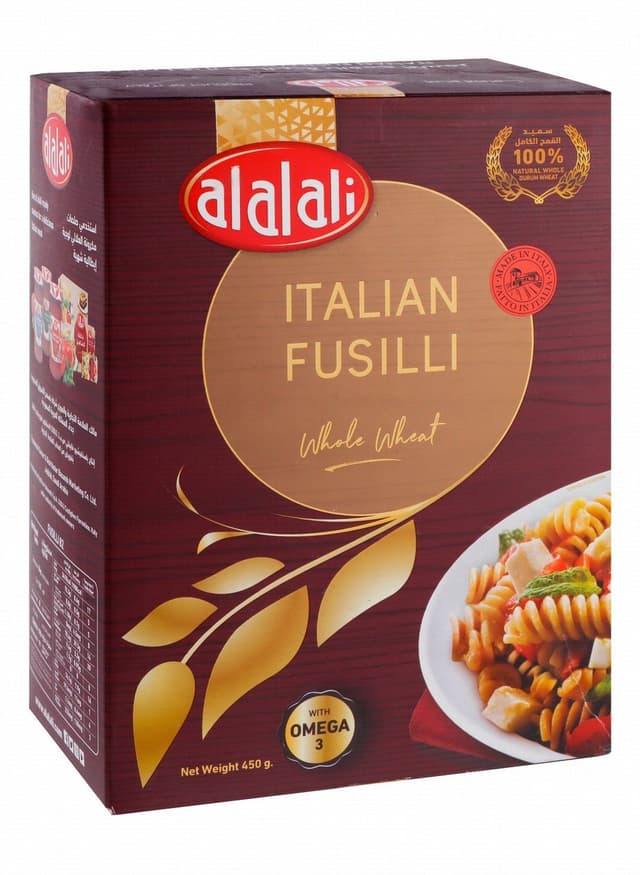 الألالي فول الصويا كامل القمح Fusilli مع أوميغا 3, 450g