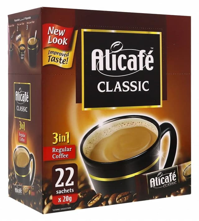 Alicafe Classic 3in1 Regular Instant Coffee Sachets, 22x20g