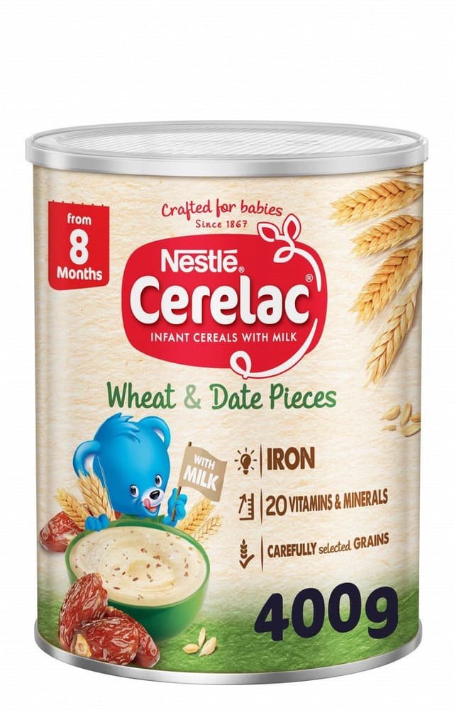 Cerelac Infant Cereal with Wheat, Date Pieces & Milk for 6+ Months, 400g