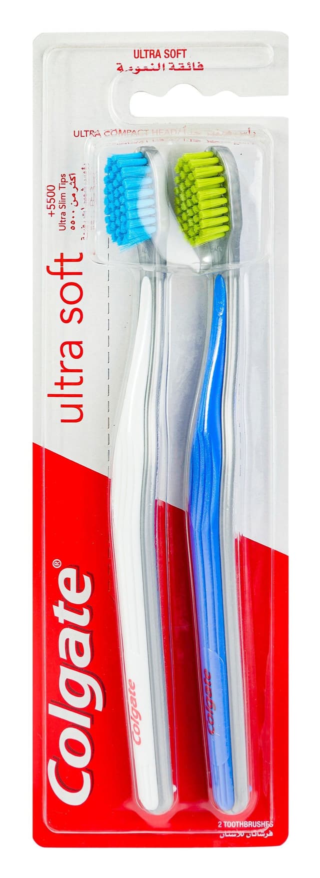 Colgate Blue & Green Ultra Soft Toothbrushes, 2 Pieces
