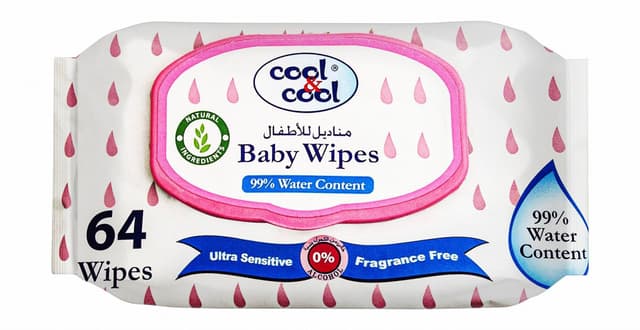 Cool & Cool Ultra Sensitive Baby Wipes, 64 wipes
