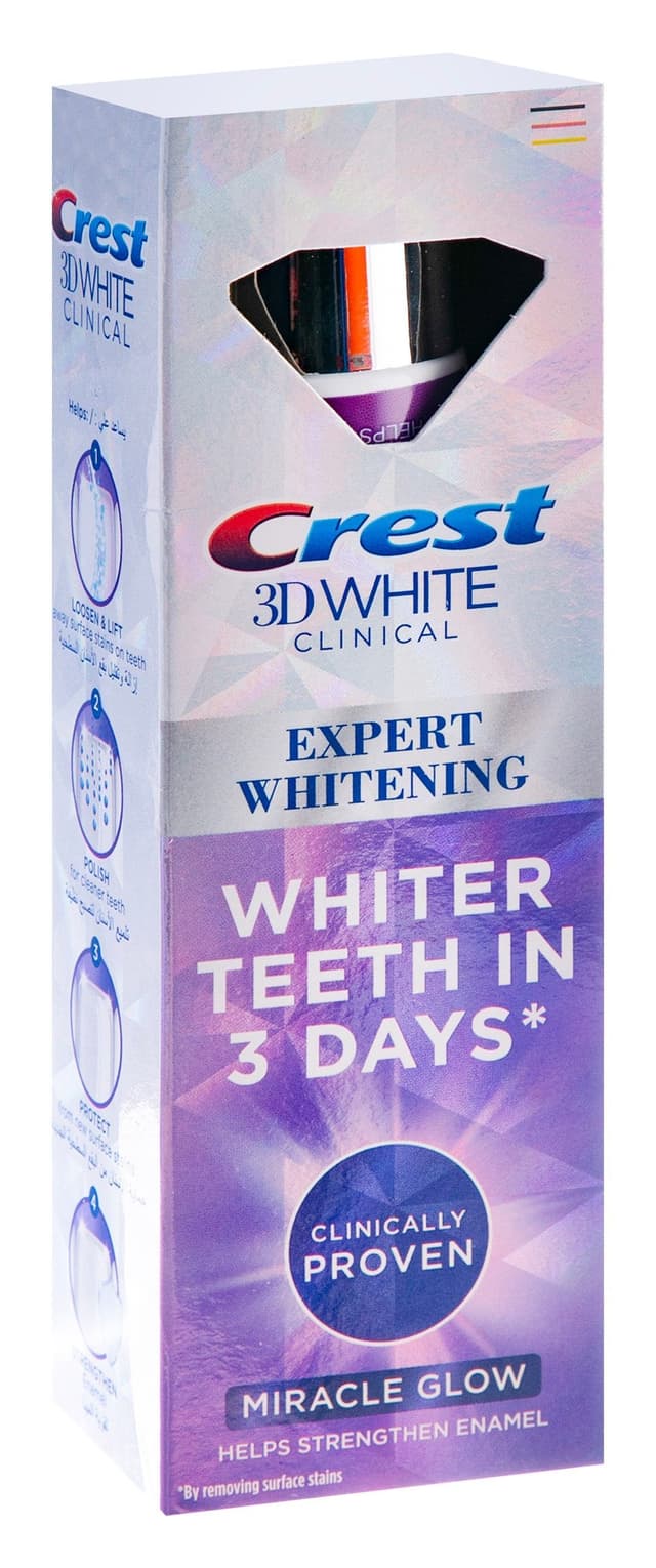 Crest 3D White Miracle Glow Expert Whitening Toothpaste, 75ml